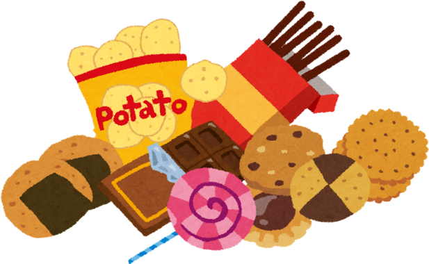 Illustration of Assorted Snack Foods and Junk Food